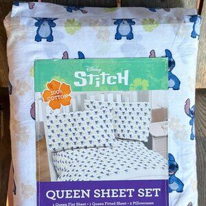 Disney Lilo and Stitch Pineapple Queen Size Sheet Set   100% Crisp Cotton